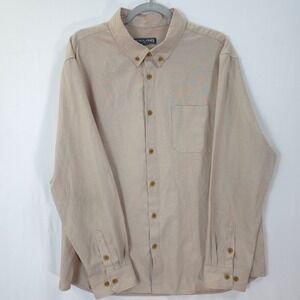 PJ Paul Jones Button‎ Down Shirt Mens 2XL Long Sleeve Tan Preppy Classic
